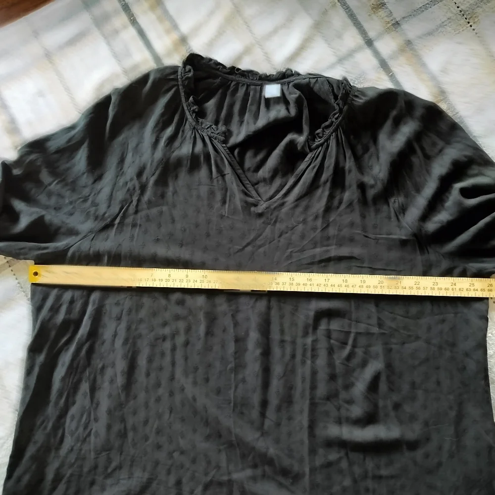 Old Navy Black Long Sleeve V‎ Neck Blouse Size XL  Boho Cottagecore Romantic